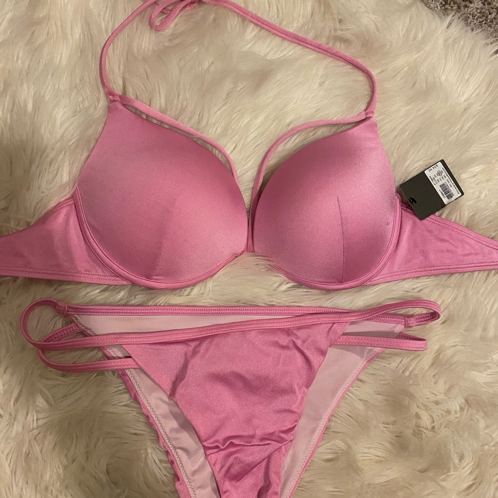 Pink Victoria secret push up bombshell bikini NWT